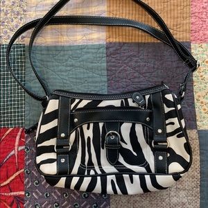 Cute zebra print bag with lots of pockets